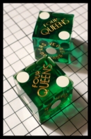 Dice : Dice - Casino Dice - Four Queens Las Vegas Green Clear with Gold Logo - SK Collection buy Nov 2010